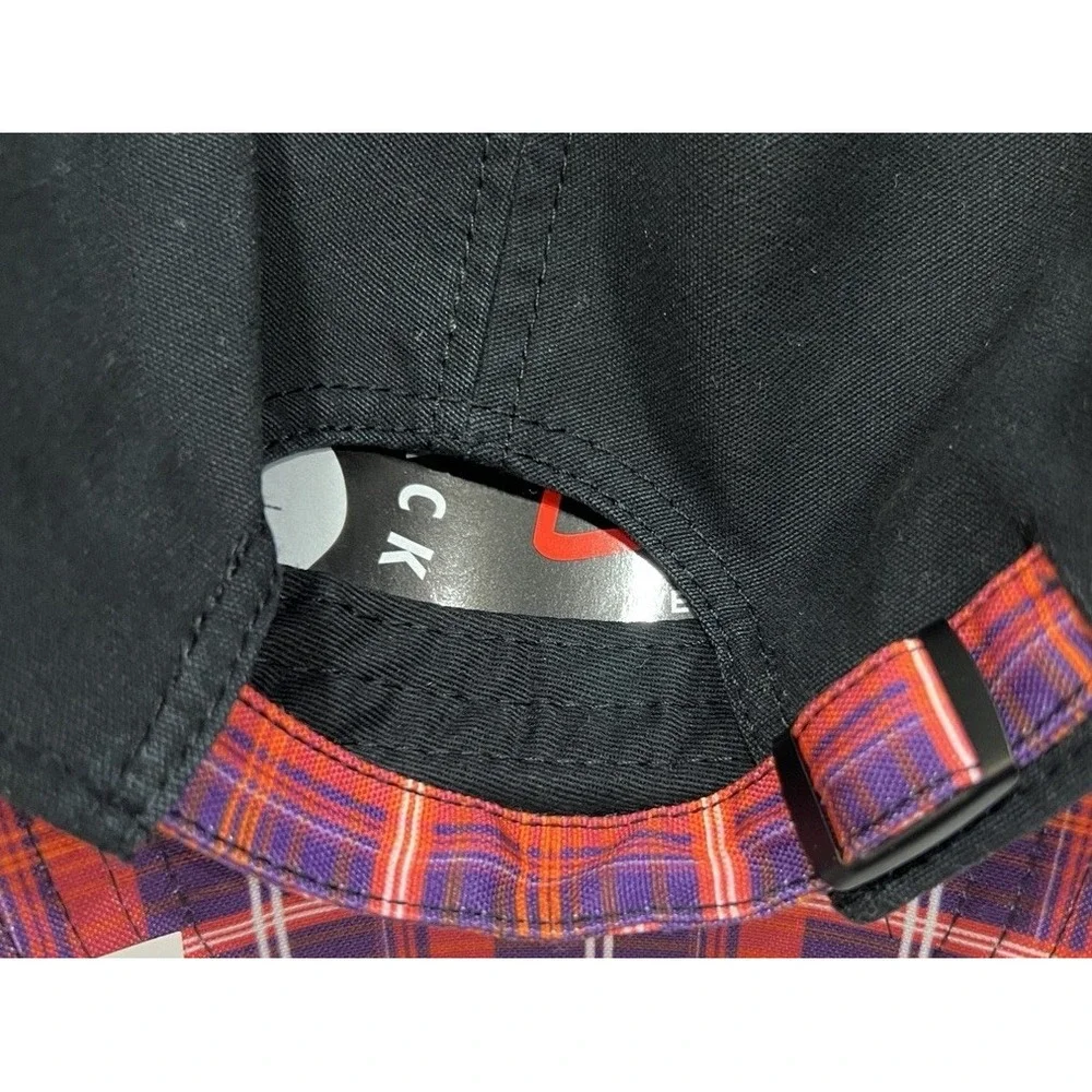New Black Clover Clemson Tigers Soul Black Plaid Adjustable Hat Patch‎